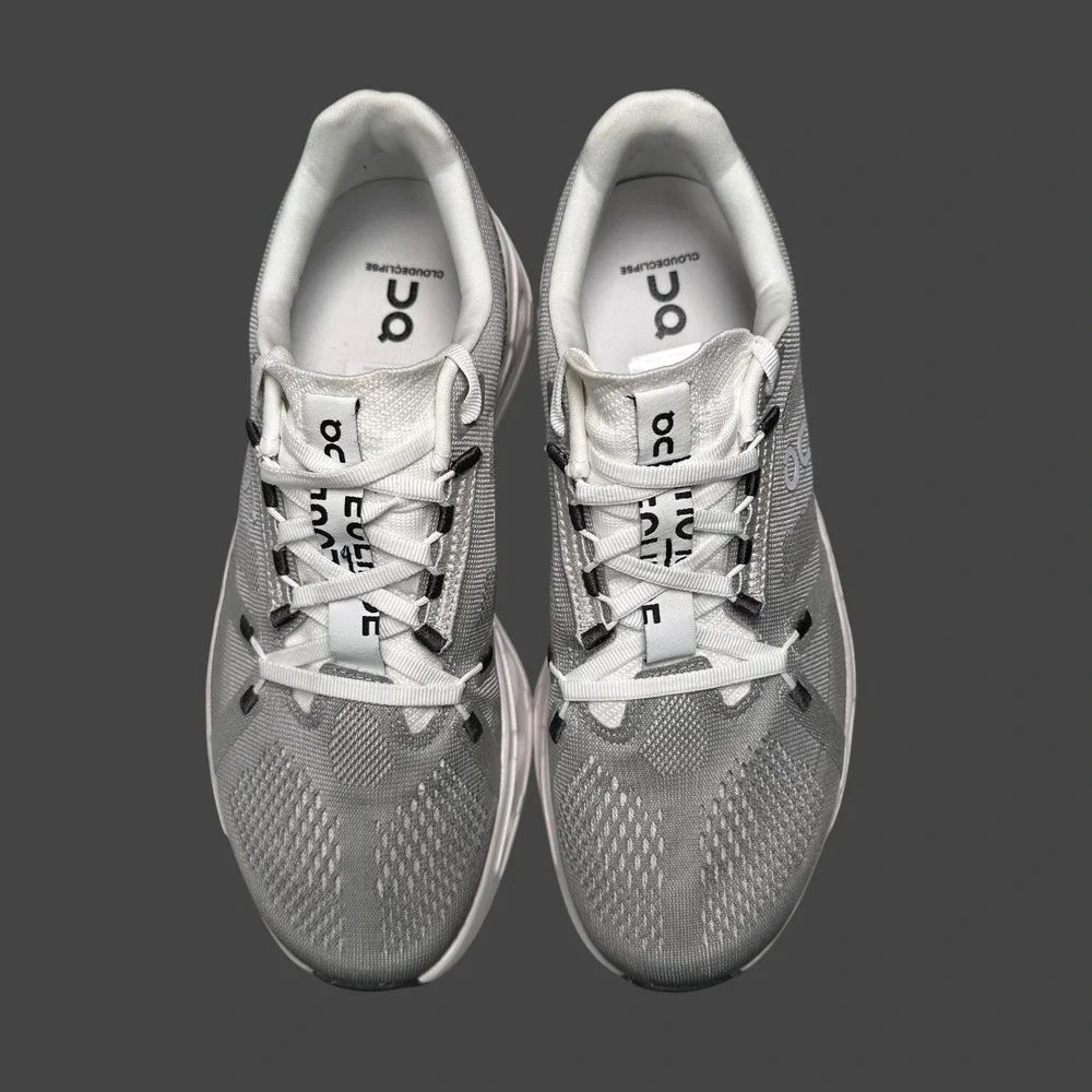 On Cloudeclipse Running Shoes Womens 9.5 Gray Alloy/White Swiss Engineering